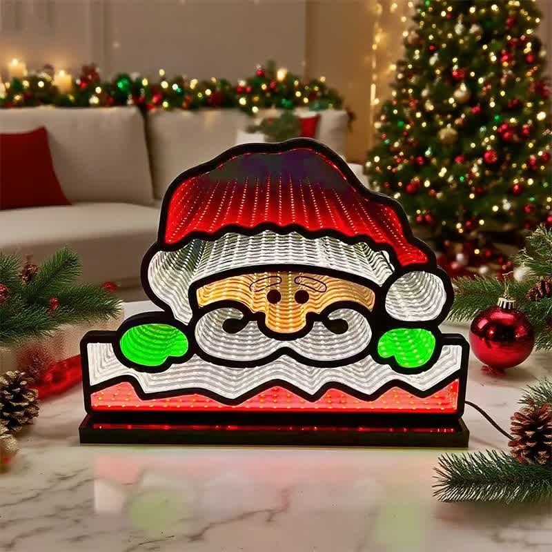 Ownkoti 3D Santa Face Christmas Night Lamp - 2PCS - 2"W x 12"L x 9"H - image 0