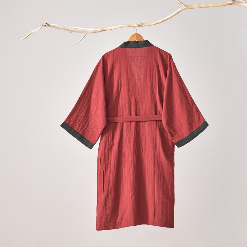 Ownkoti Minimalist Solid Cotton Gauze Kimono Robe - image 10
