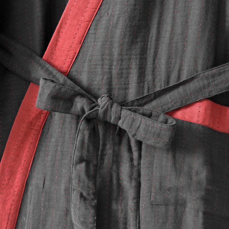 Ownkoti Minimalist Solid Cotton Gauze Kimono Robe - image 5