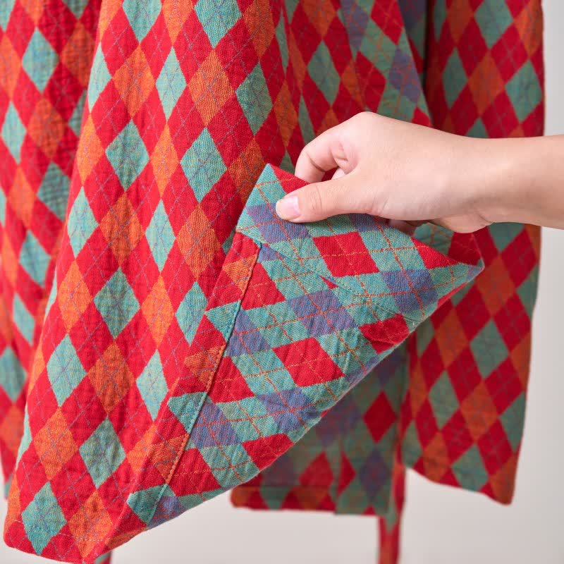 Ownkoti Classic Diamond Cotton Gauze Kimono Robe - image 9