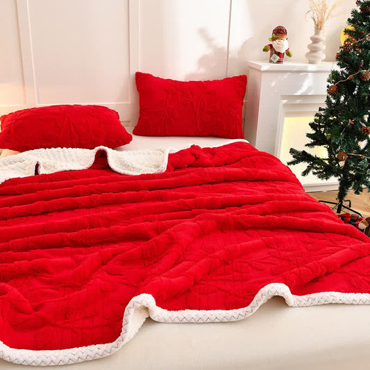 Ownkoti Leaf Textured Reversible Throw Blanket - image 1