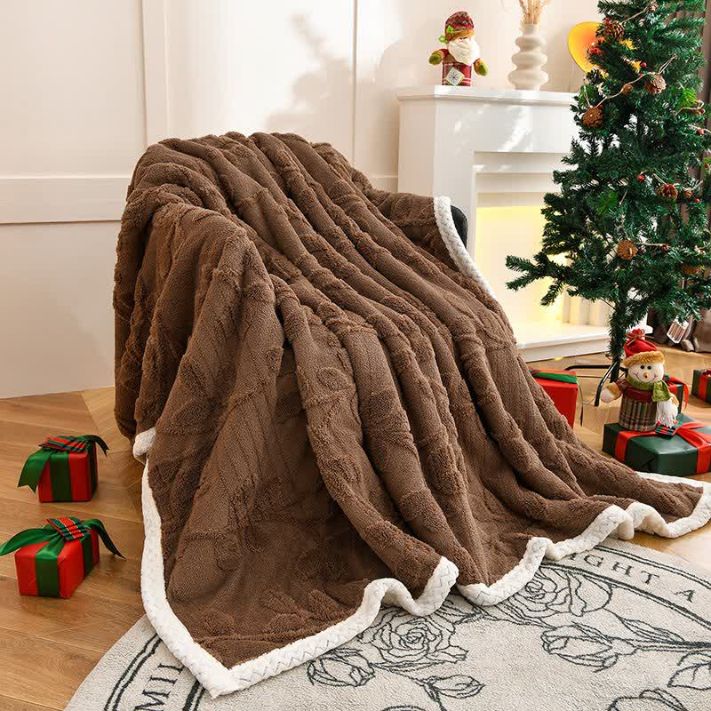 Ownkoti Leaf Textured Reversible Throw Blanket - Coffee - Queen - image 10