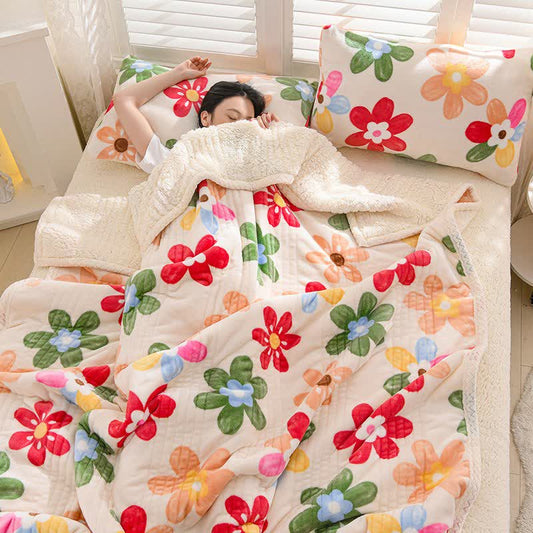 Ownkoti Colorful Floral Reversible Throw Blanket - image 1