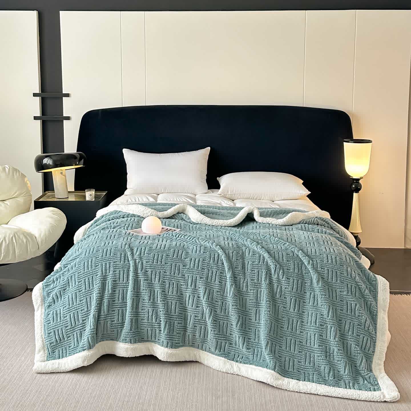 Ownkoti Plaid Jacquard Plush Throw Blanket - image 14