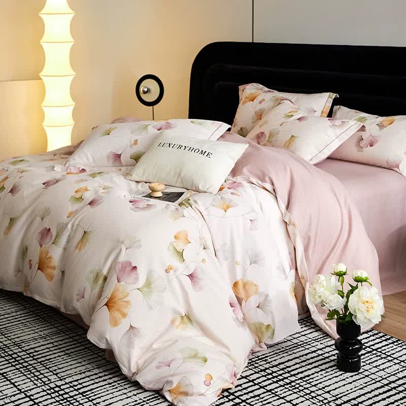 Ownkoti Elegant Ginkgo Brushed Cotton Bedding Set(4PCS) - image 5