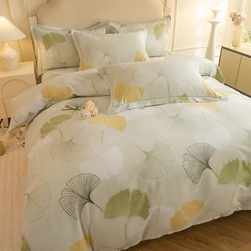 Ownkoti Fresh Ginkgo Cotton Bedding Set(4PCS) - image 2