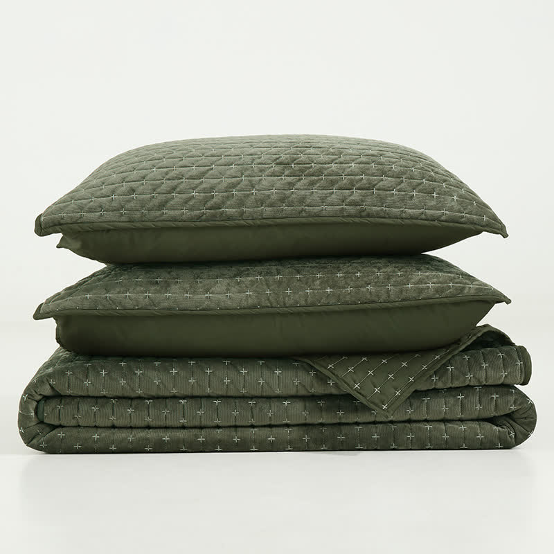 Ownkoti Minimalist Solid Color Quilted Coverlet Set - image 4