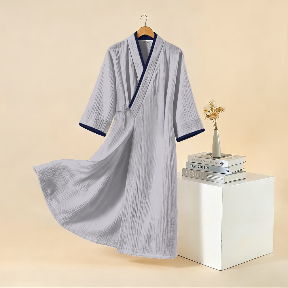 Ownkoti Unisex Minimalist Cotton Gauze Kimono Bathrobe - image 13