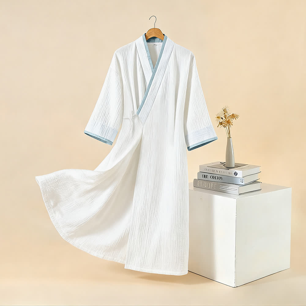 Ownkoti Unisex Minimalist Cotton Gauze Kimono Bathrobe - image 15