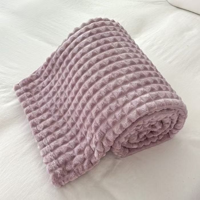 Plaid Thick Warm Throw Blanket - Purple - 79"W x 90"L - image 1