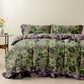 Ownkoti Peach Blossom Cotton Reversible Bedding Set(4PCS) - Green - Cal King - image 4