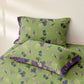 Ownkoti Ginkgo Leaf Cotton Gauze Sheet Bedspread - Green - 2PCS Pillowcases - 40" x 20" - image 2