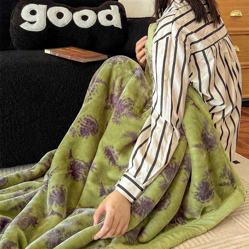 Tropical Leaf Flannel Throw Blanket - image 3