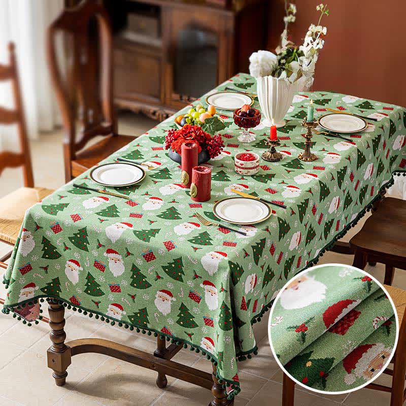 Ownkoti Santa Tree Gift Print Christmas Tablecloth - image 1