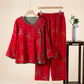 Ownkoti Oriental Retro Jacquard Cotton Gauze Loungewear - Red - XL - image 5