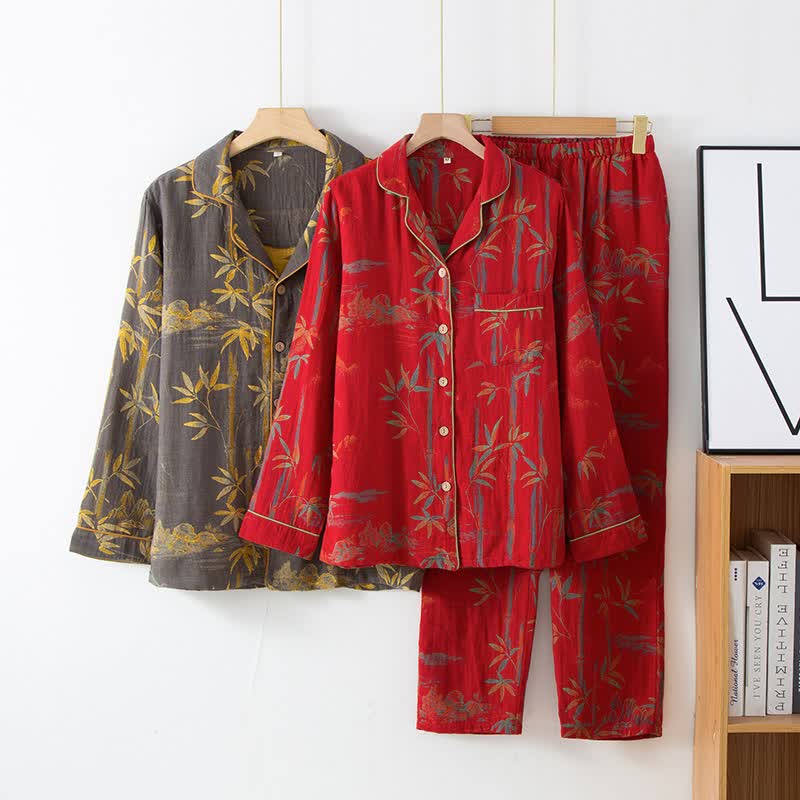 Ownkoti Matching Cotton Gauze Bamboo Couple Loungewear - image 0