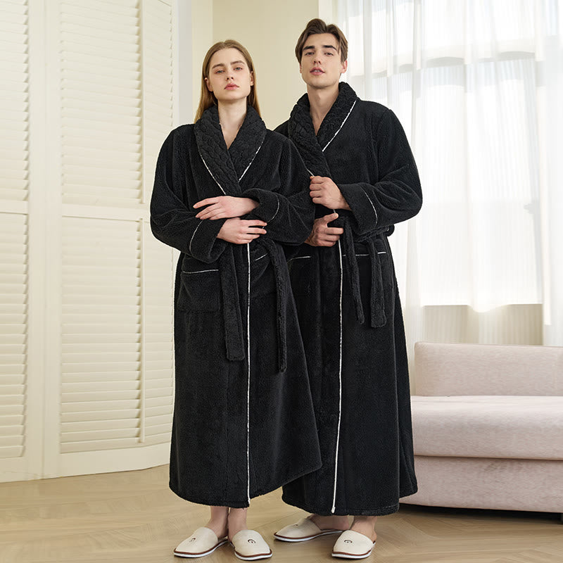 Luxury Double-Layer Fleece Long Robe - image 1