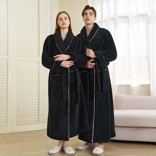 Luxury Double-Layer Fleece Long Robe - image 1