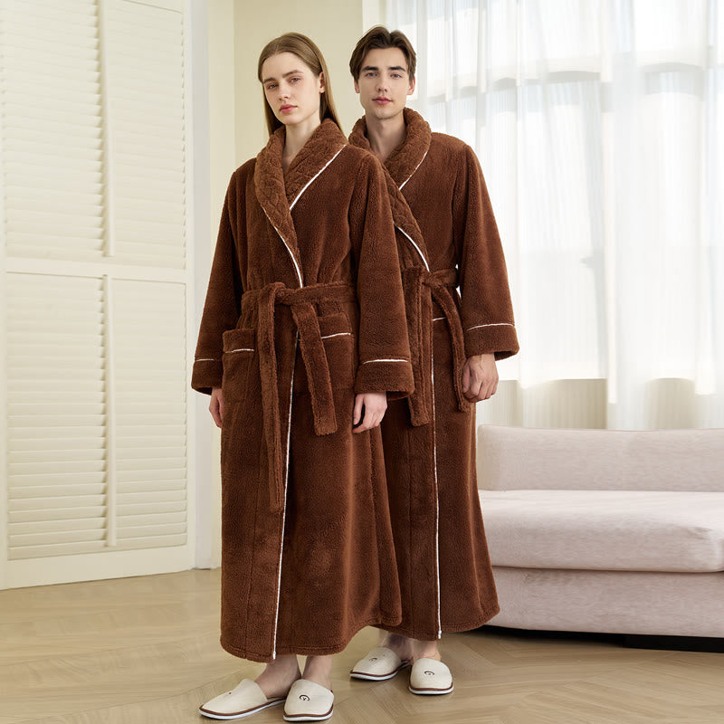 Luxury Double-Layer Fleece Long Robe - image 0