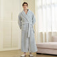 Luxury Double-Layer Fleece Long Robe - Blue - Men: 3XL - image 18