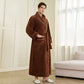 Luxury Double-Layer Fleece Long Robe - Brown - Men: 3XL - image 10
