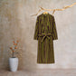 Winter Fleece Modern Stripe Long Bathrobe - image 12