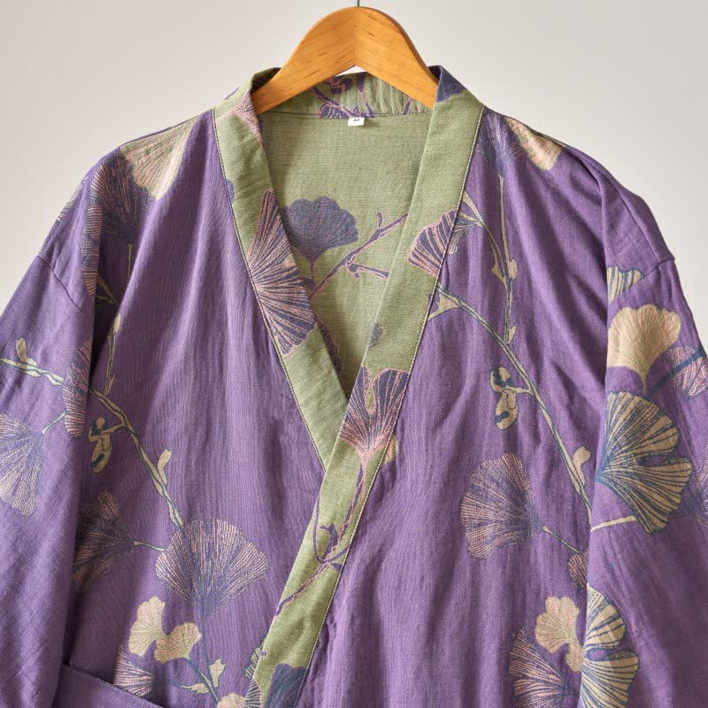 Ownkoti Cotton Gauze Ginkgo Kimono Robe - image 6