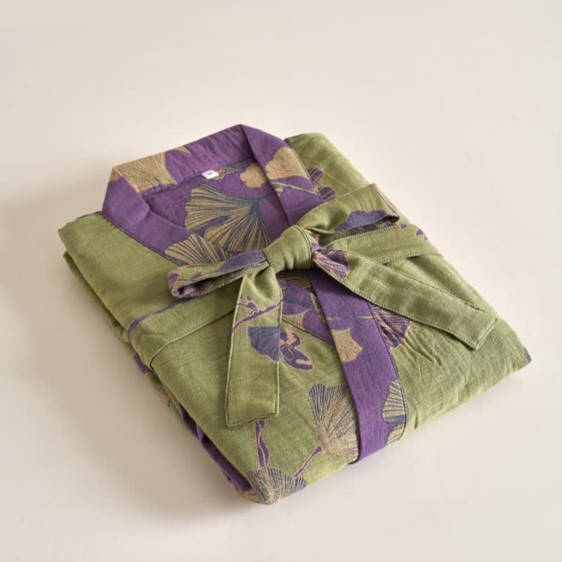 Ownkoti Cotton Gauze Ginkgo Kimono Robe - image 20