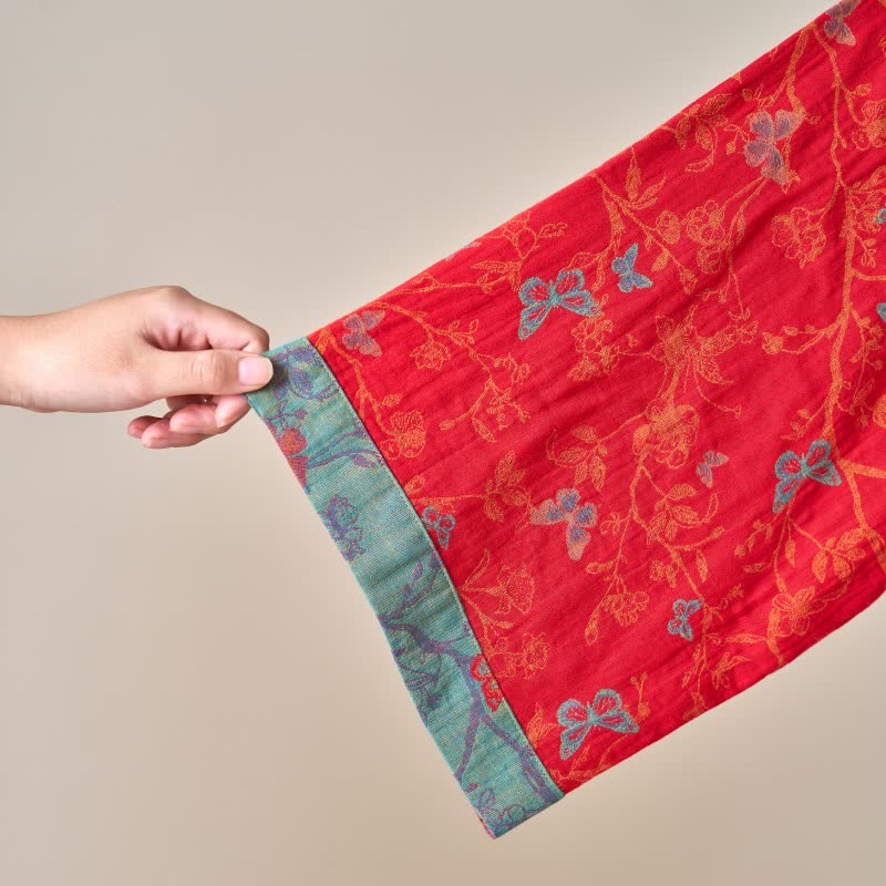 Ownkoti Cotton Gauze Vintage Butterfly Kimono Robe - image 9