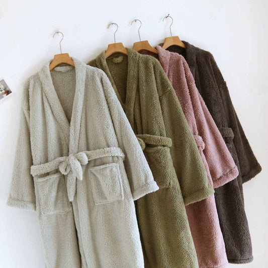 Ownkoti Matching Couple Plush Solid Robe - image 1