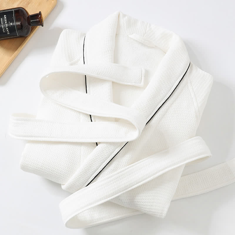 Ownkoti Unisex Cotton Solid Color Robe - image 14