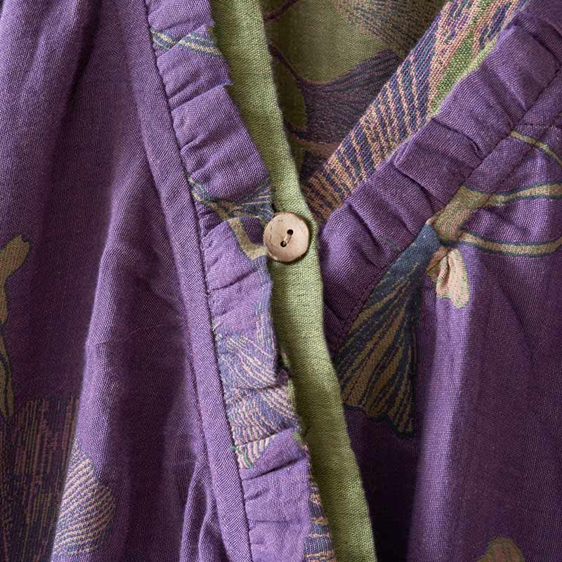 Ownkoti Ginkgo Leaf Hanfu Inspired Cotton Nightdress - image 21