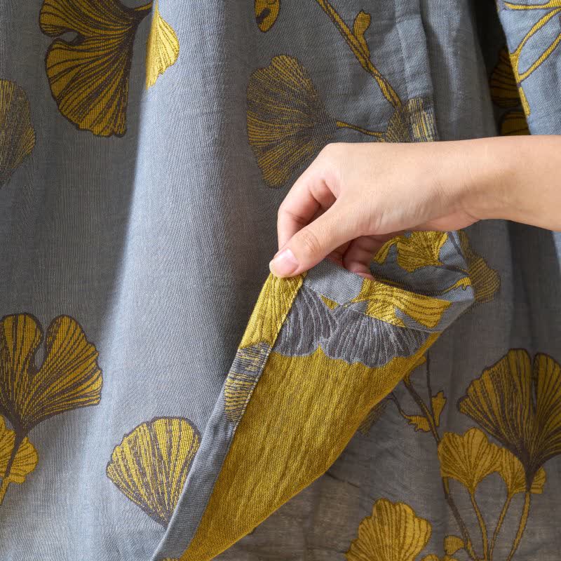 Ginkgo Leaf Hanfu Inspired Cotton Nightdress - image 17