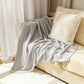 Ownkoti Simple Solid Color Knitted Blanket - Light Gray - 59"W x 79"L - image 5