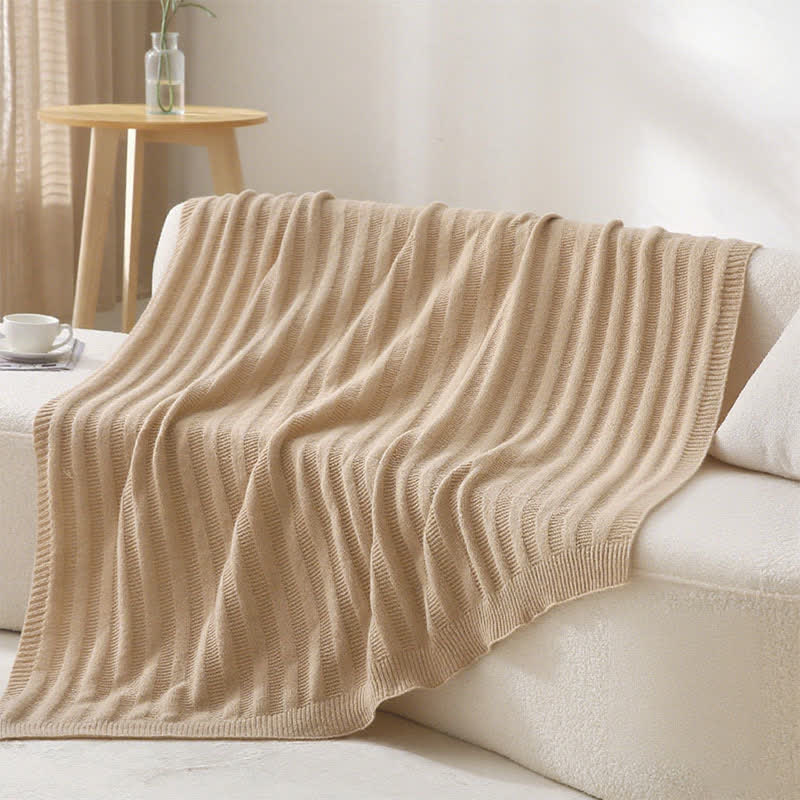 Ownkoti Solid Striped Textured Knitted Blanket - image 6