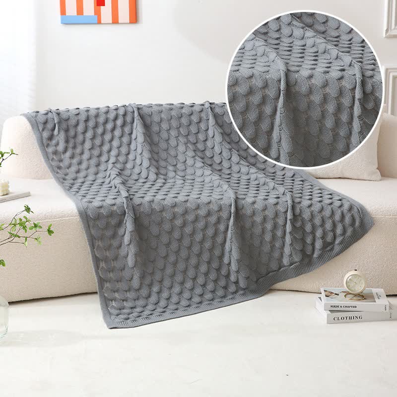Ownkoti Solid Textured Knit Throw Blanket - image 14
