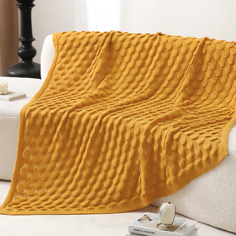 Ownkoti Solid Textured Knit Throw Blanket - image 7