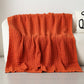 Ownkoti Solid Knot Textured Knit Throw Blanket - Orange Red - 59"W x 79"L - image 17