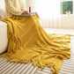 Ownkoti Solid Geometric Cable Knit Throw Blanket - Yellow - 51"W x 90"L - image 11