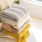 Ownkoti Solid Geometric Cable Knit Throw Blanket - image 0