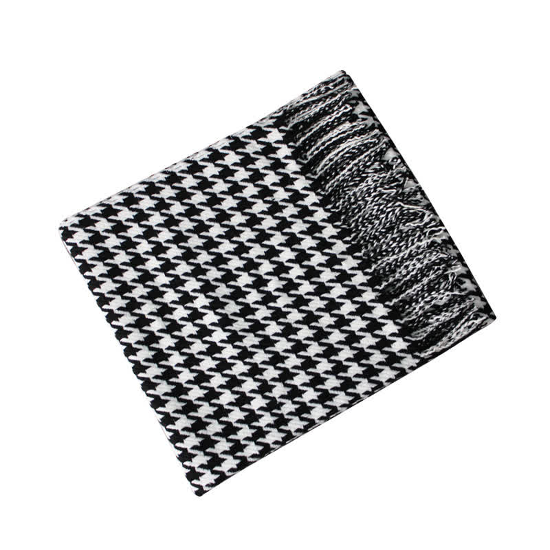 Ownkoti Classic Houndstooth Tassel Throw Blanket - image 10
