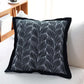 Ownkoti Artistic Leaf Knit Throw Blanket - Black - Pillow - 21" x 21" - image 12