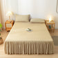 Ownkoti Solid Color Bed Skirt Sheet - Khaki - 2PCS Pillowcases - 19" x 29" - image 2