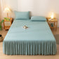 Ownkoti Solid Color Bed Skirt Sheet - Green - 2PCS Pillowcases - 19" x 29" - image 1