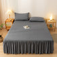 Ownkoti Solid Color Bed Skirt Sheet - Dark Grey - 2PCS Pillowcases - 19" x 29" - image 8
