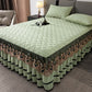 Ownkoti Heart Quilted Lace Bed Skirt Sheet - Green - Bed Skirt Sheet with 2PCS Pillowcases - King - image 14