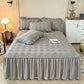 Ownkoti Geometric Quilted Bed Skirt Sheet - Grey - Bed Skirt Sheet with 2PCS Pillowcases - King - image 14