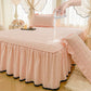 Ownkoti Checked Quilted Bed Skirt Sheet - Light Pink - Bed Skirt Sheet with 2PCS Pillowcases - King - image 7