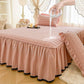 Ownkoti Checked Quilted Bed Skirt Sheet - Pink - Bed Skirt Sheet with 2PCS Pillowcases - King - image 10