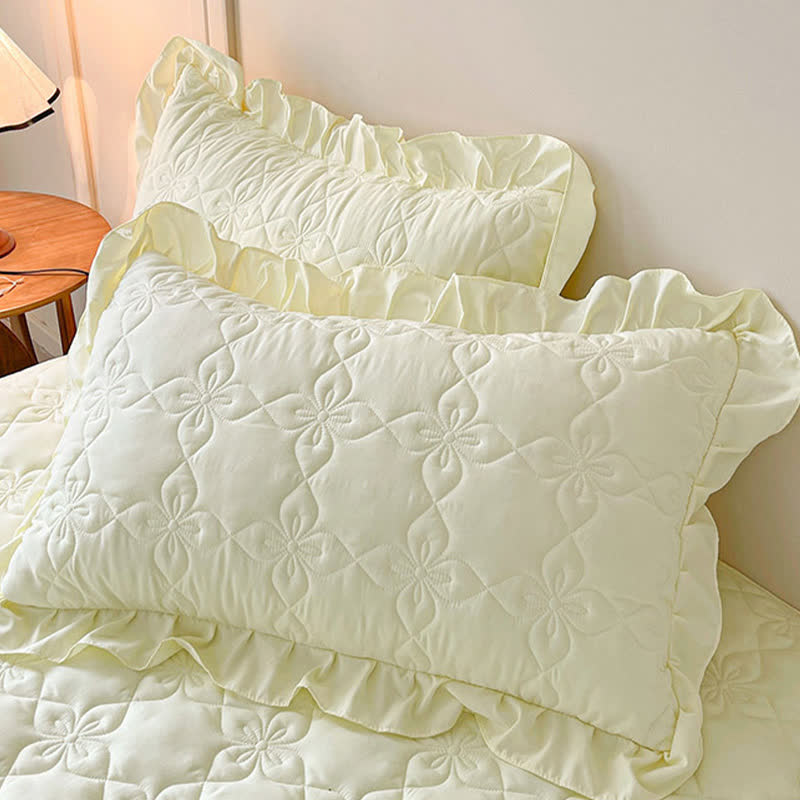 Ownkoti Geometric Quilted Bed Skirt Sheet - image 5